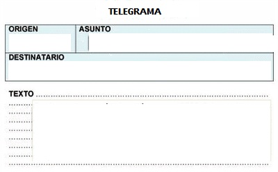 Formato de Telegrama en Blanco